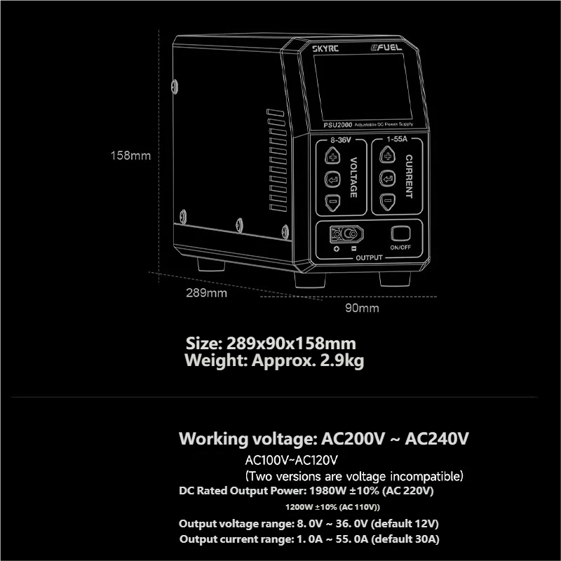 SKYRC PSU2000 1980W Adjustable - Drone Rc Battery ulasan dan harga