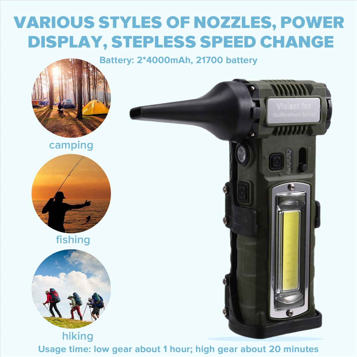 AT59 Handheld Turbo Jet Fan wi - Brushless Motor ulasan dan harga