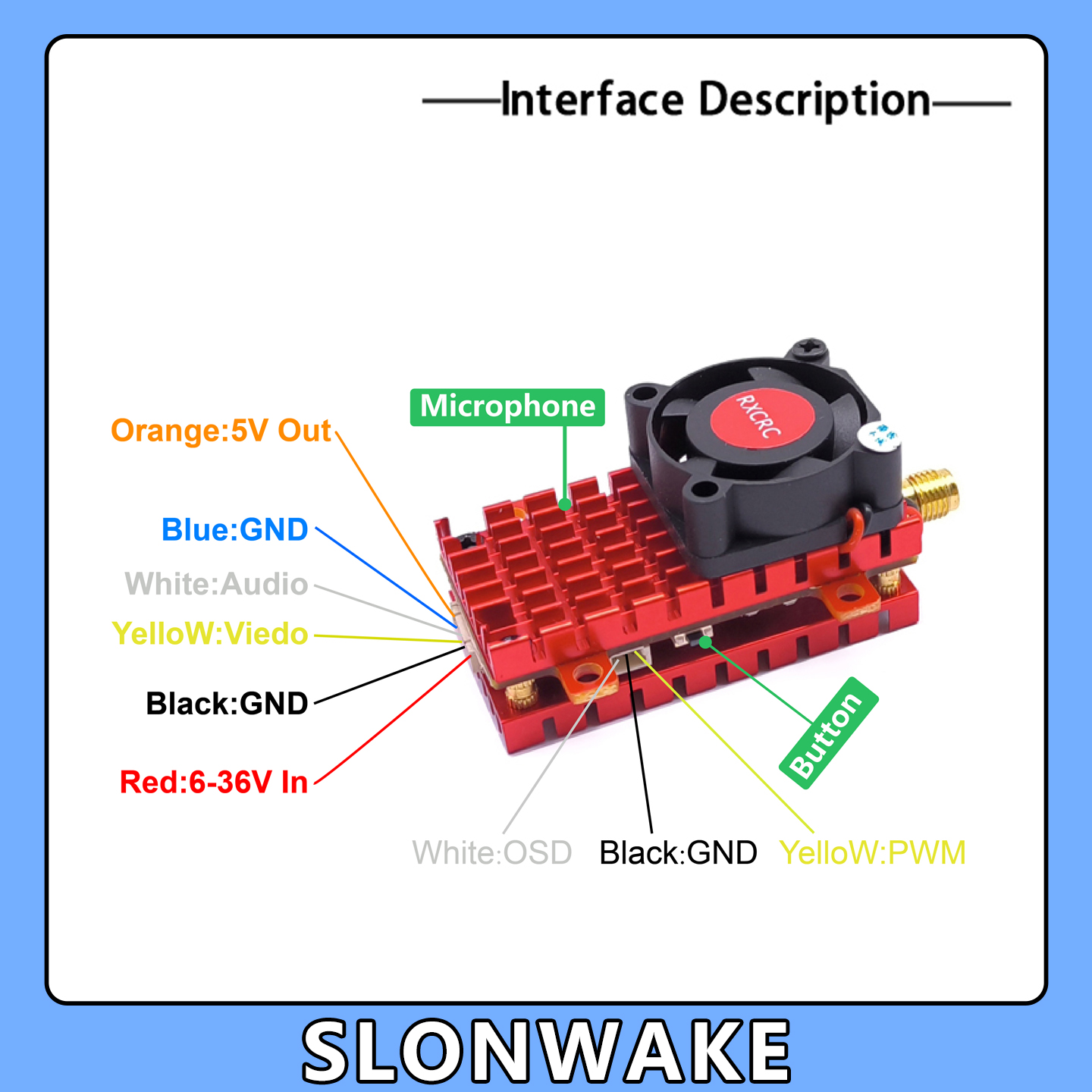 SLONWAKE 5.8G 2W VTX FPV 1800T - Drone Rc Camera ulasan dan harga