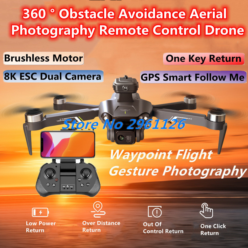 360° Obstacle Avoidance Aerial - Drone Rc Fpv Manual ulasan dan harga