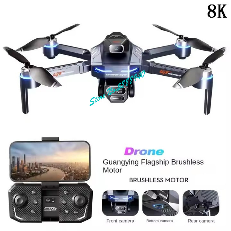 Brushless 8K ESC Three Camera  - Drone Rc Fpv Manual ulasan dan harga