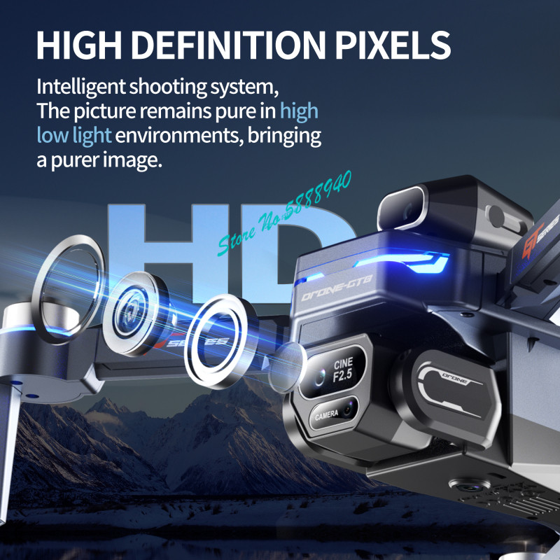 Brushless 8K ESC Three Camera  - Drone Rc Fpv Manual ulasan dan harga